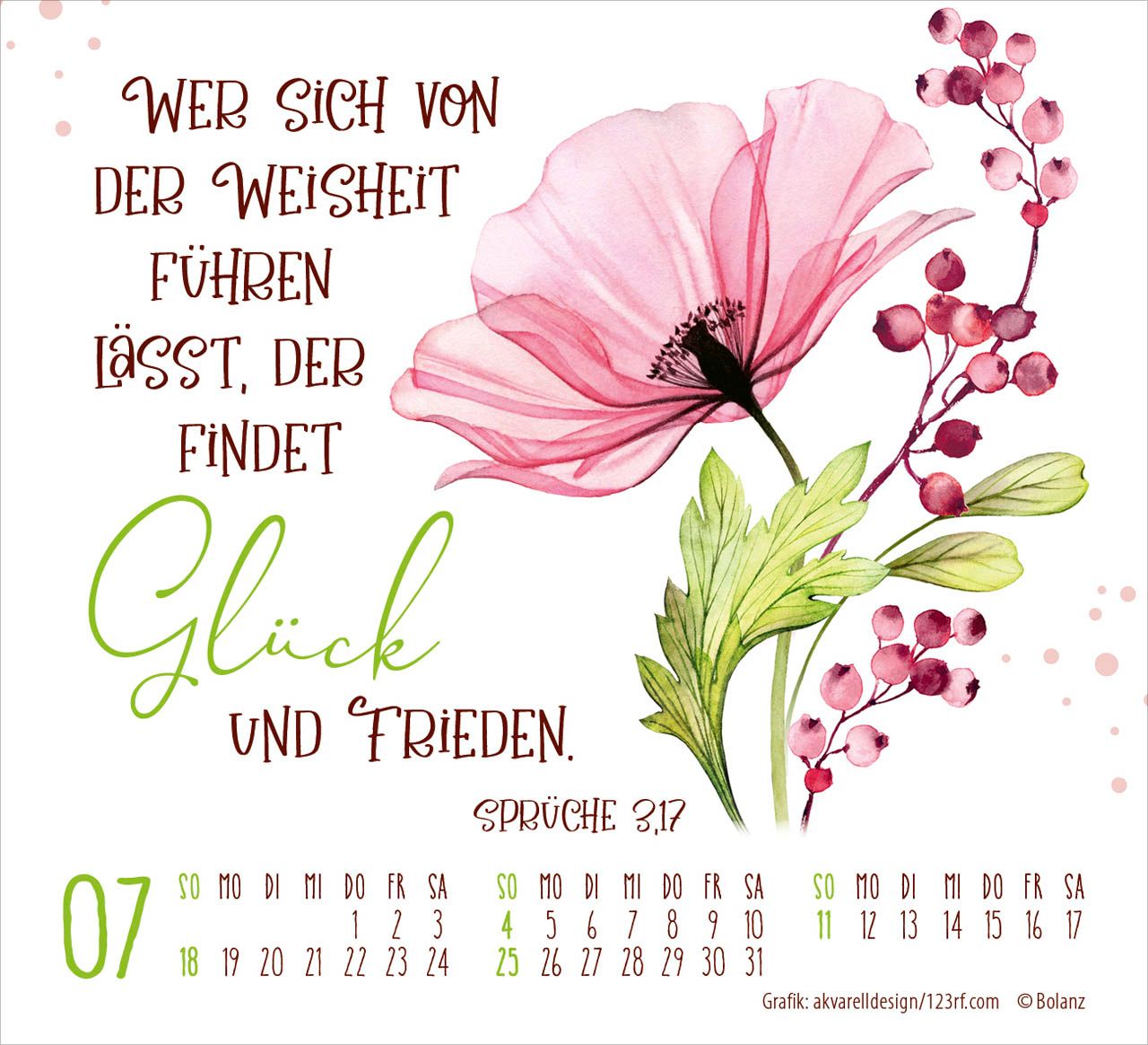 Aufstellkalender - Geschützt in seiner Hand 2027 Minikalender
