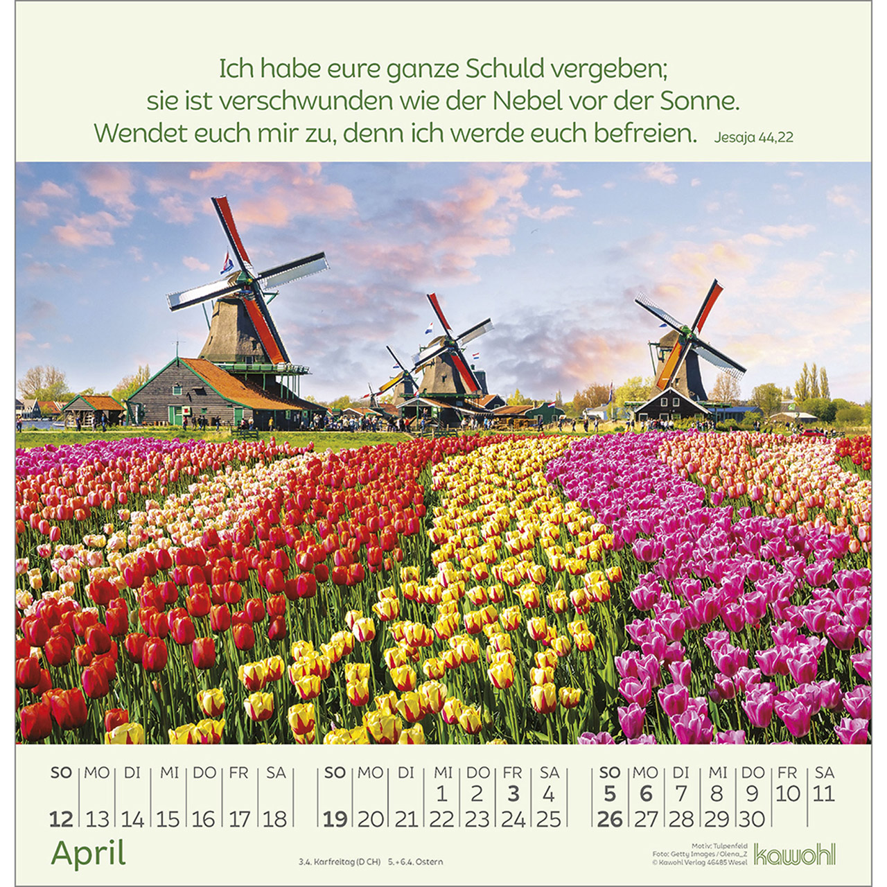 Wandkalender - Blumengrüße 2026