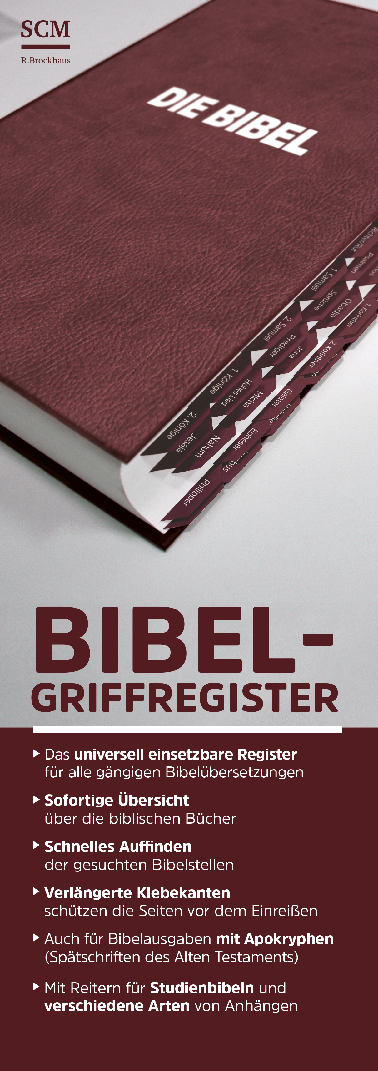 Bibel-Griffregister rot Bibel-Zubehör - Bibel-Griffregister rot