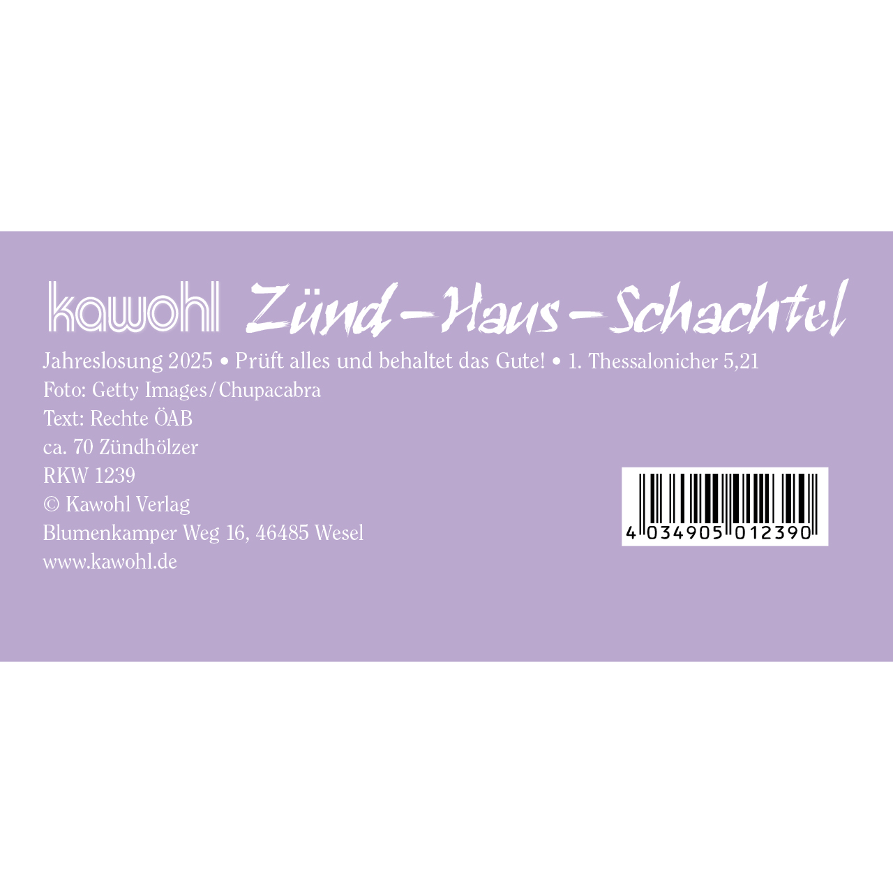 Streichhölzer - Prüft alles und behaltet das Gute! - Feld Lavendel Hand Korb