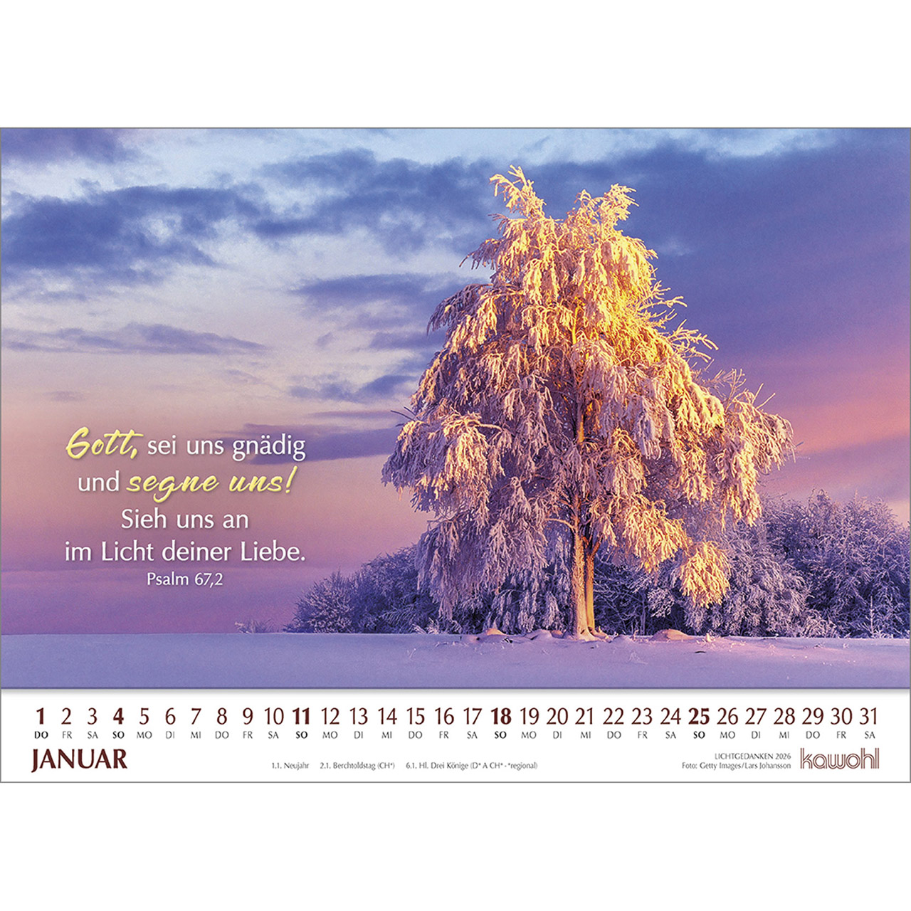 Wandkalender - Lichtgedanken 2026