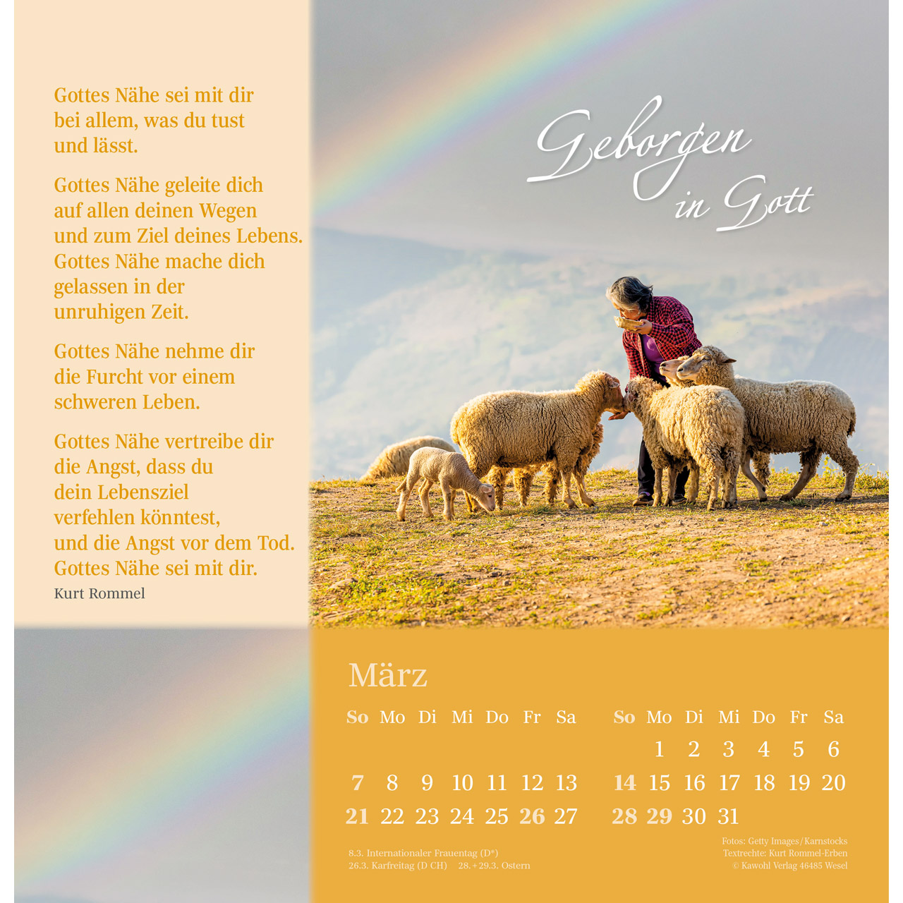 Wandkalender - Sei behütet auf allen Wegen 2027