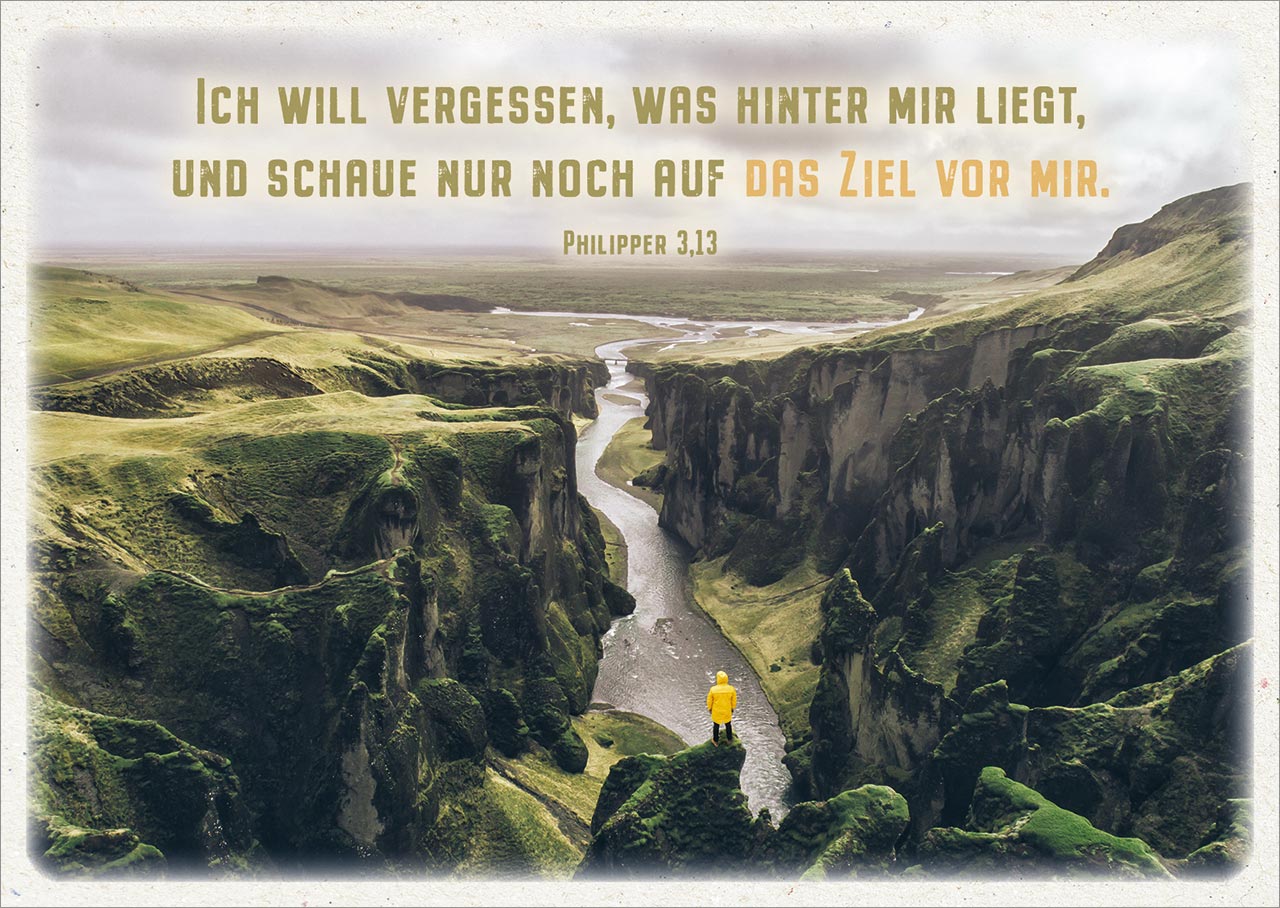 Postkarte 'Ich will vergessen, was hinter mir liegt.' 12 Ex.