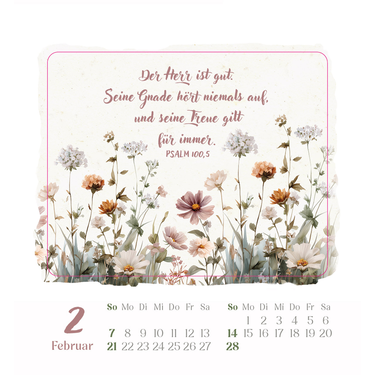 Aufkleberkalender - Kleine Freude im Herzen 2027 - Blumenaquarelle, Aquarellmotive mit Blumen
