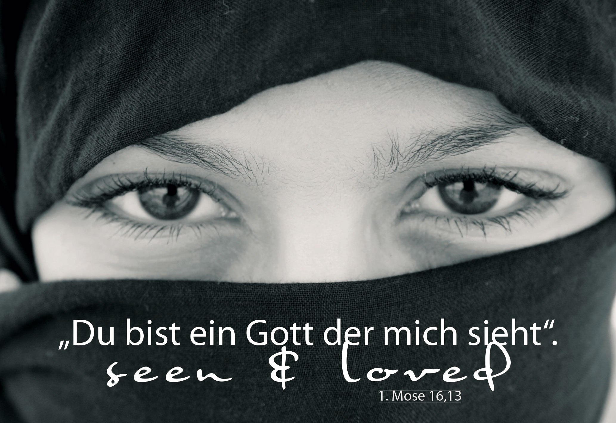 Postkarte 10 Ex. 'Du bist ein Gott, der mich sieht.'