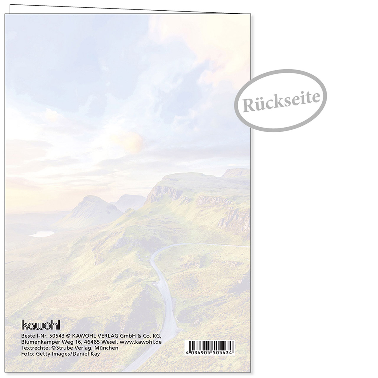 Faltkarte - Bewahre uns Gott - Quiraing Straße Berge Sonnenaufgang See