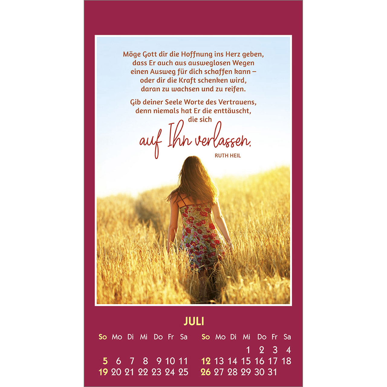 Aufkleberkalender - Du bist unendlich wertvoll 2026