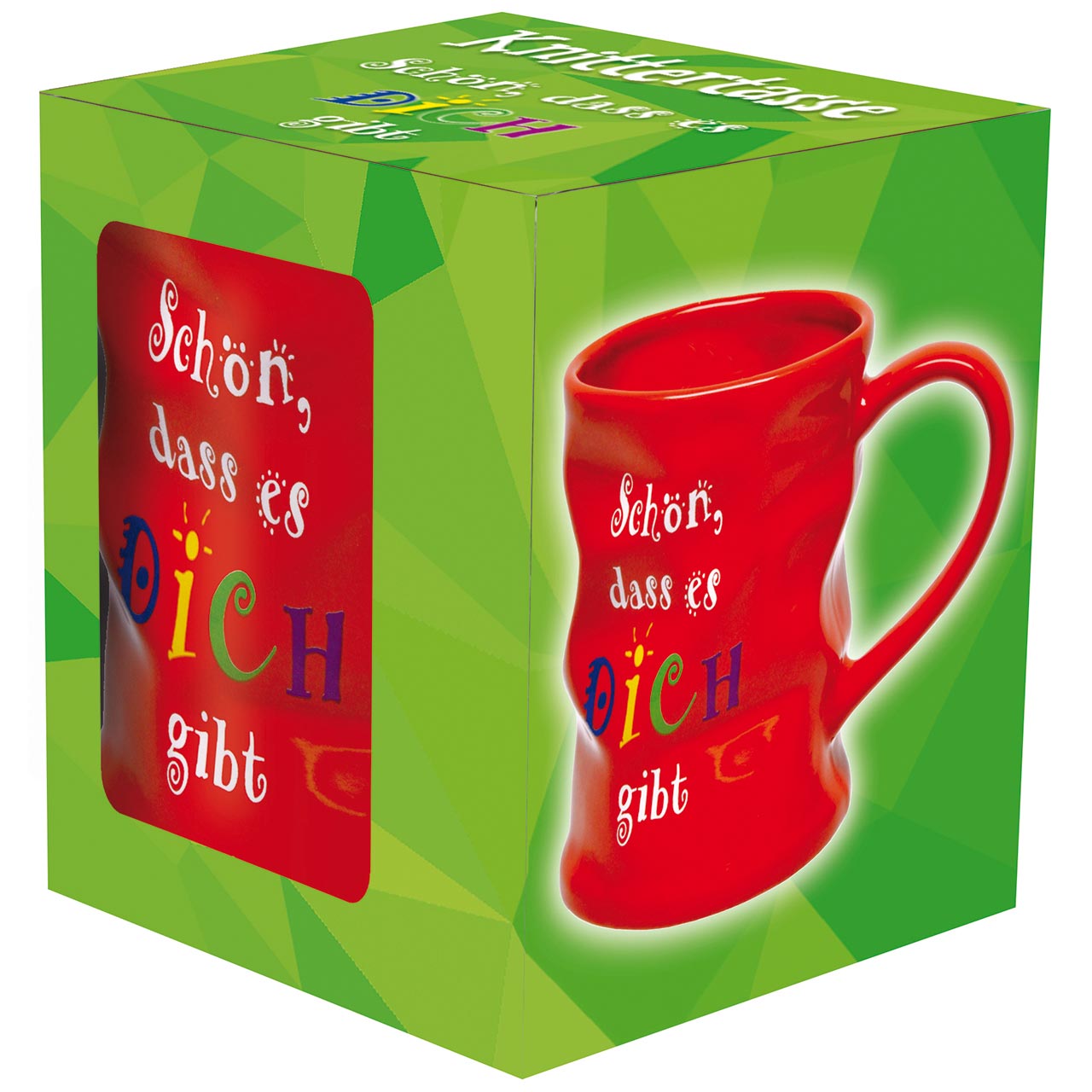 Tasse - Schön, dass es dich gibt - Tasse im Knautschlook