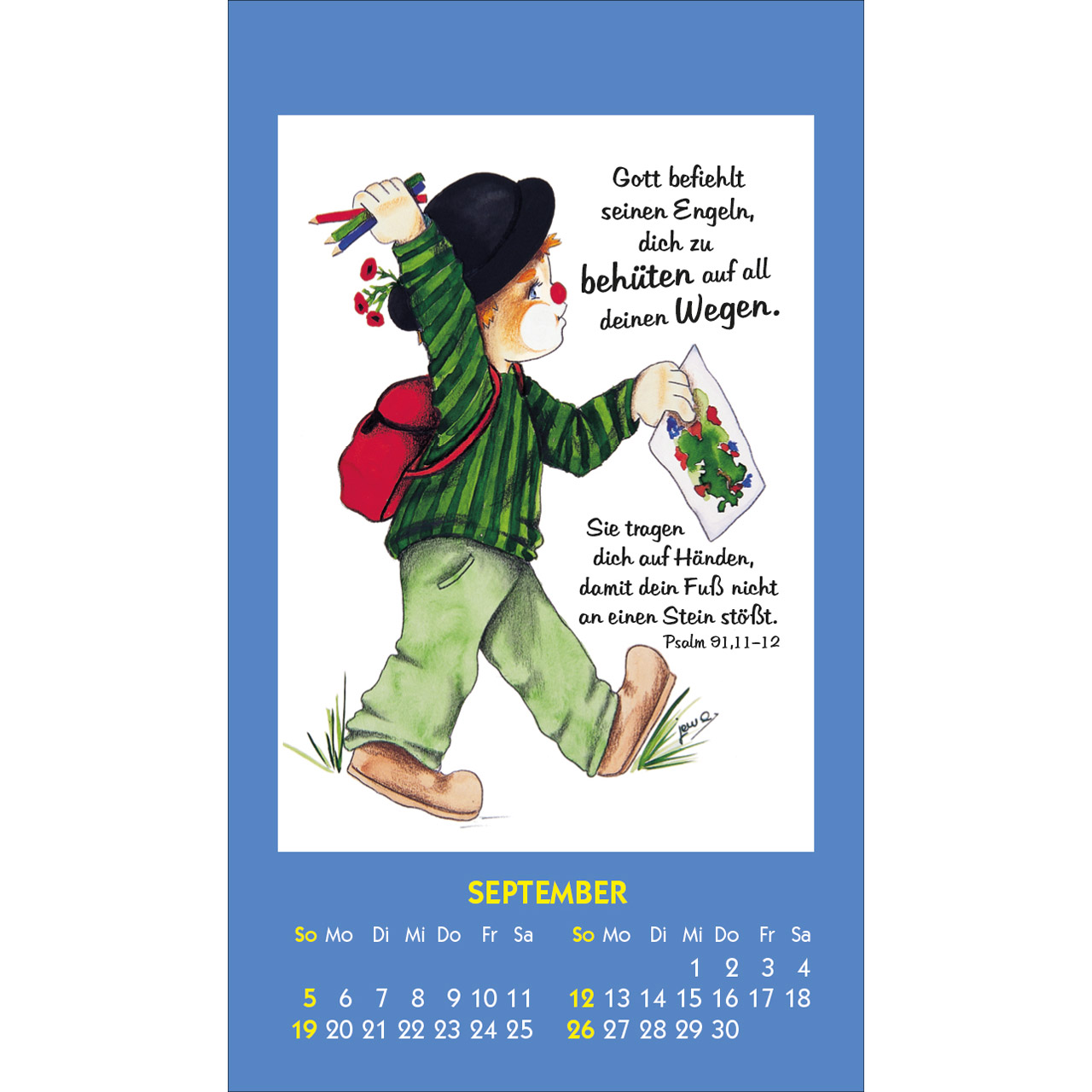 Aufkleberkalender - Kleine Clown-Grüße 2027