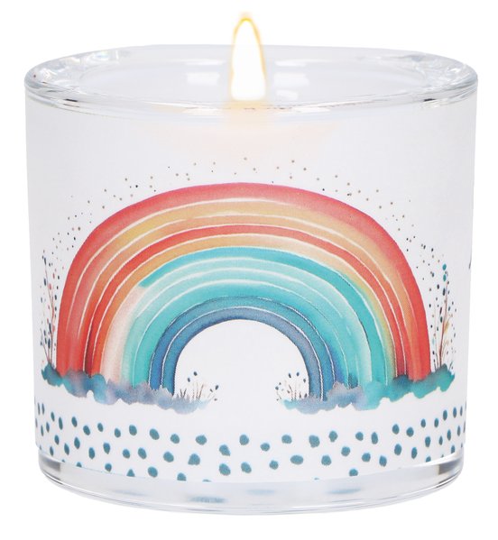 Teelichthalter - Glaswindlicht "Jesus begleitet"