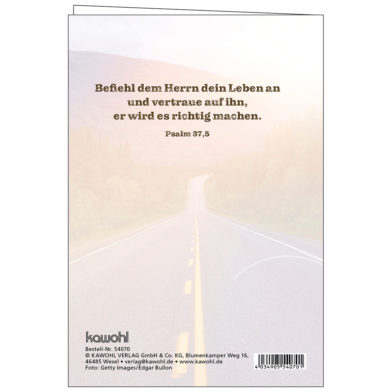 Faltkarte - Zur Konfirmation viel Segen! - Straße Kreuz Linie Berge Sonnenschein