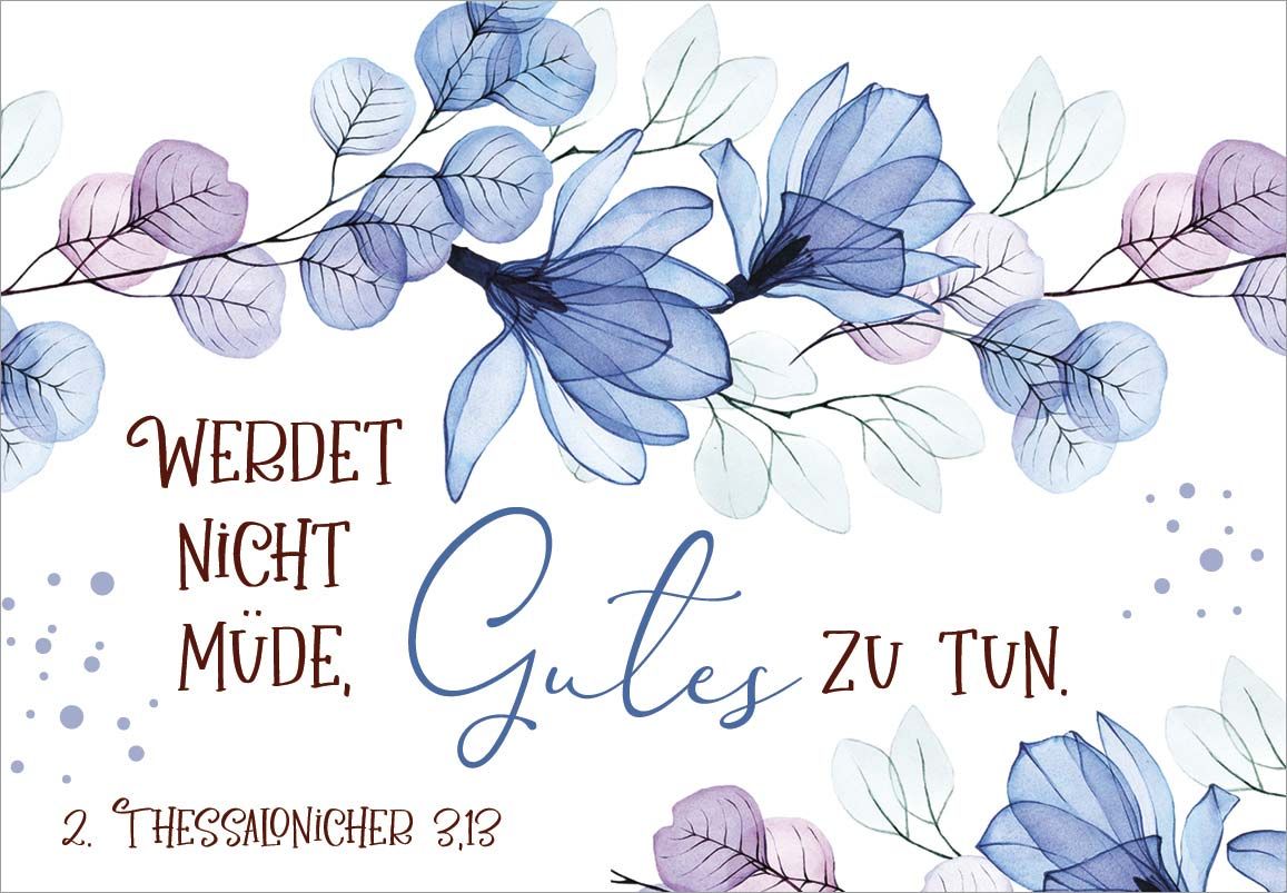 Karten-Box Papier - Neujahrslose "Getragen durch alle Zeiten" - Box Karte Blume Blüte Blätter