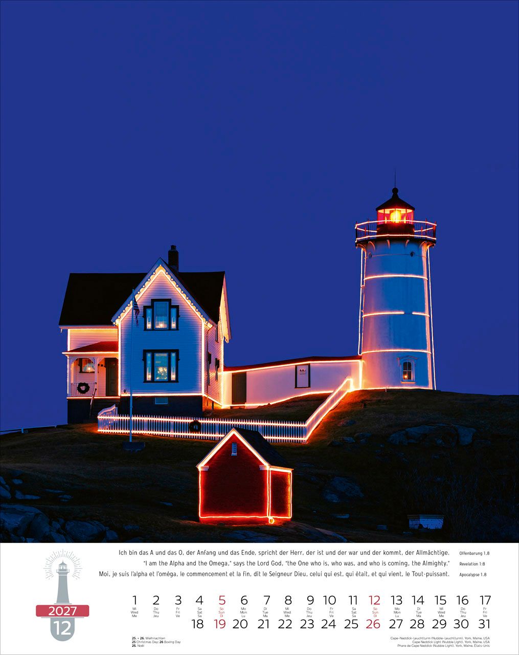 Wandkalender - Leuchttürme - Lighthouses - Phares 2027