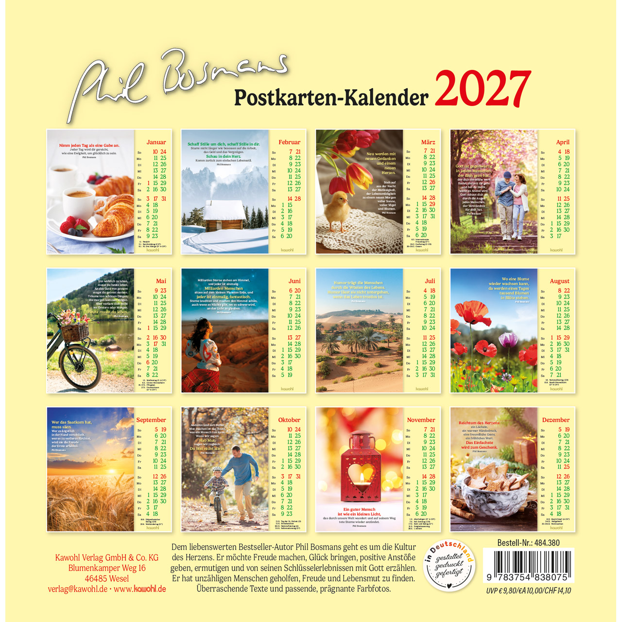 Postkartenkalender - Phil Bosmans - Postkarten-Kalender 2027