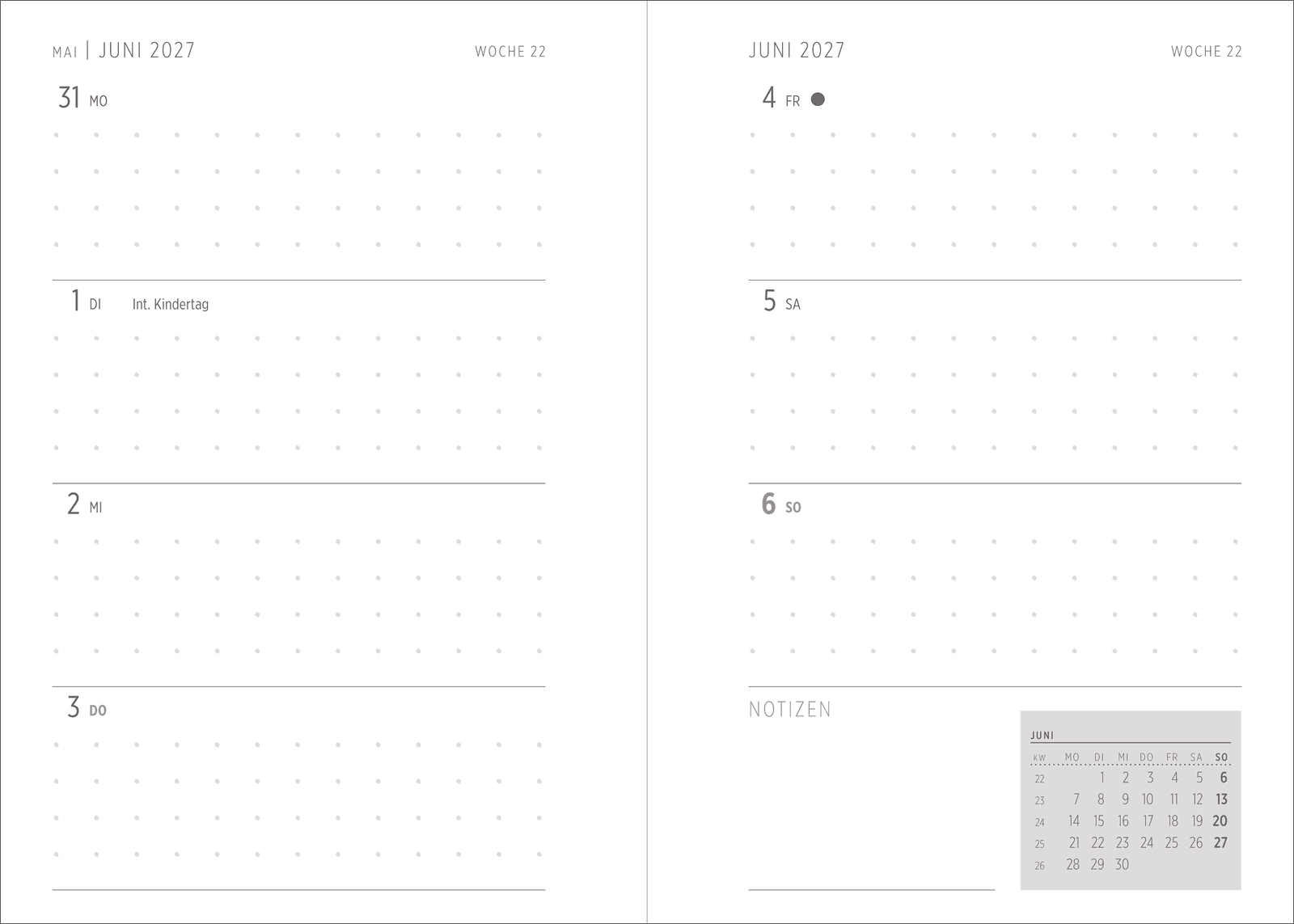 Terminkalender - Taschenkalender 2027 Vogel und Blüten