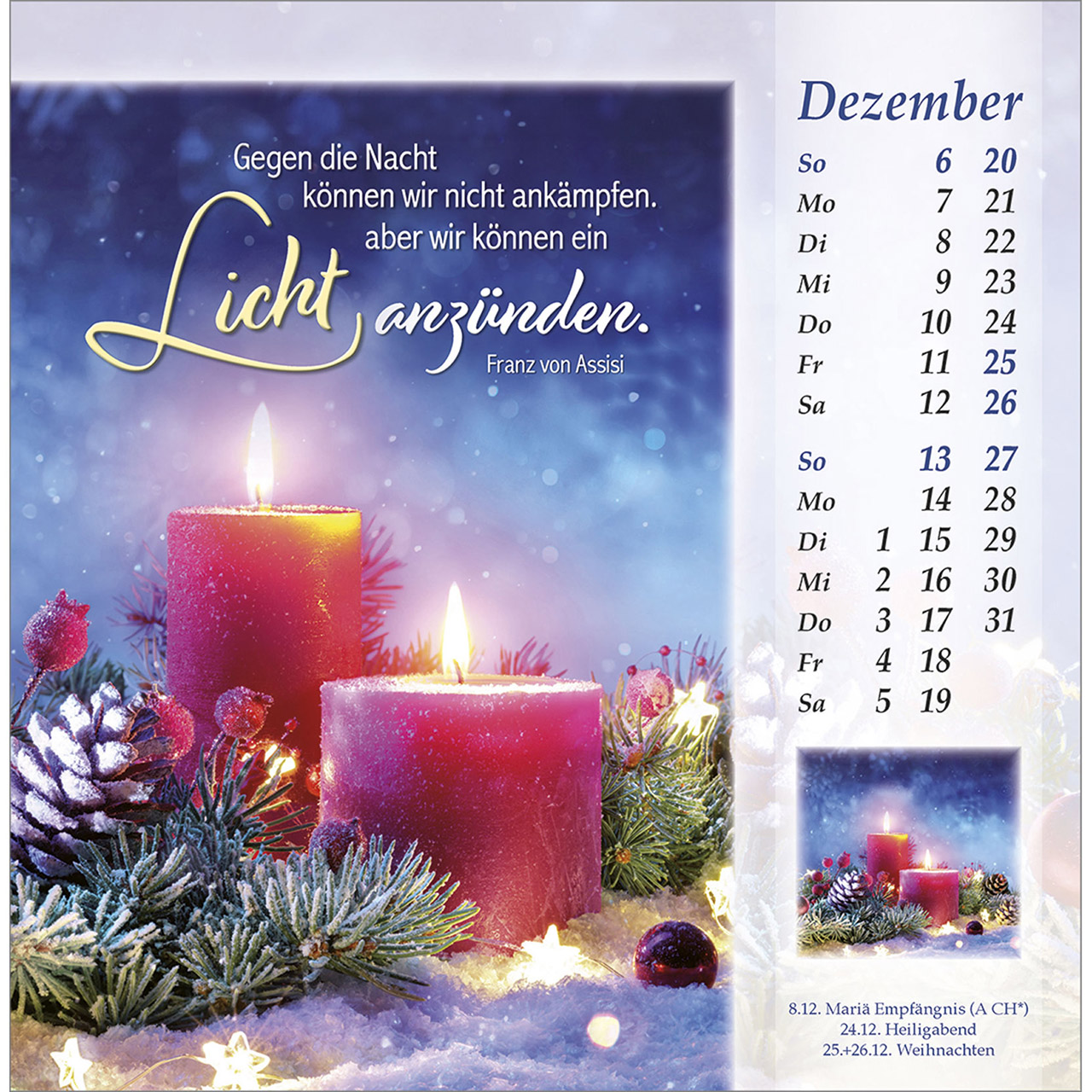 Postkartenkalender - Licht vom unerschöpften Lichte 2026