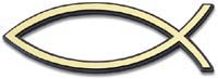 Aufkleber - Reliefaufkleber 'Fisch' gold, groß