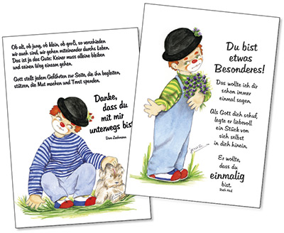 Spar-Paket: Clown-Motive Postkarten-Paket - Spar-Paket: Clown-Motive - Clown
