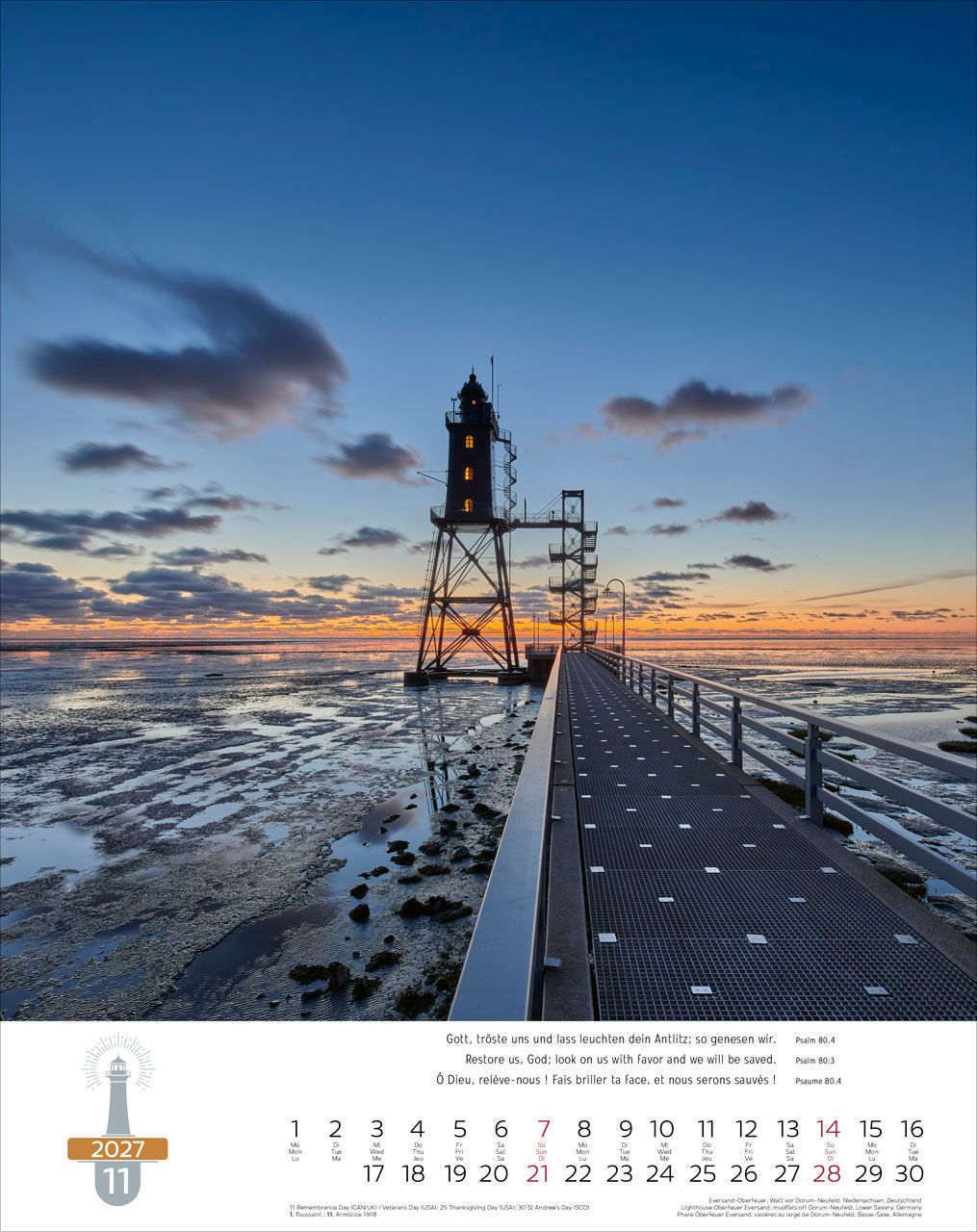 Wandkalender - Leuchttürme - Lighthouses - Phares 2027