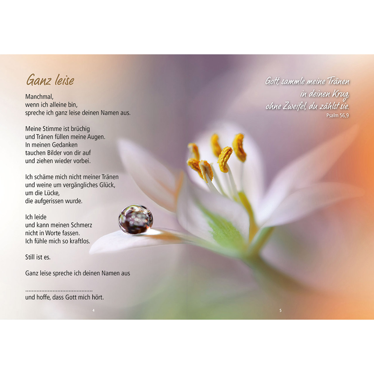 Grußheft - Gott sieht deine Tränen - Blumen Lavendel