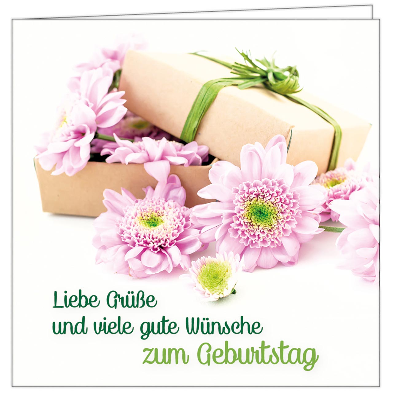 Teelicht mit Grußkarte - Liebe Grüße und viele gute Wünsche - Geschenke / Blumen