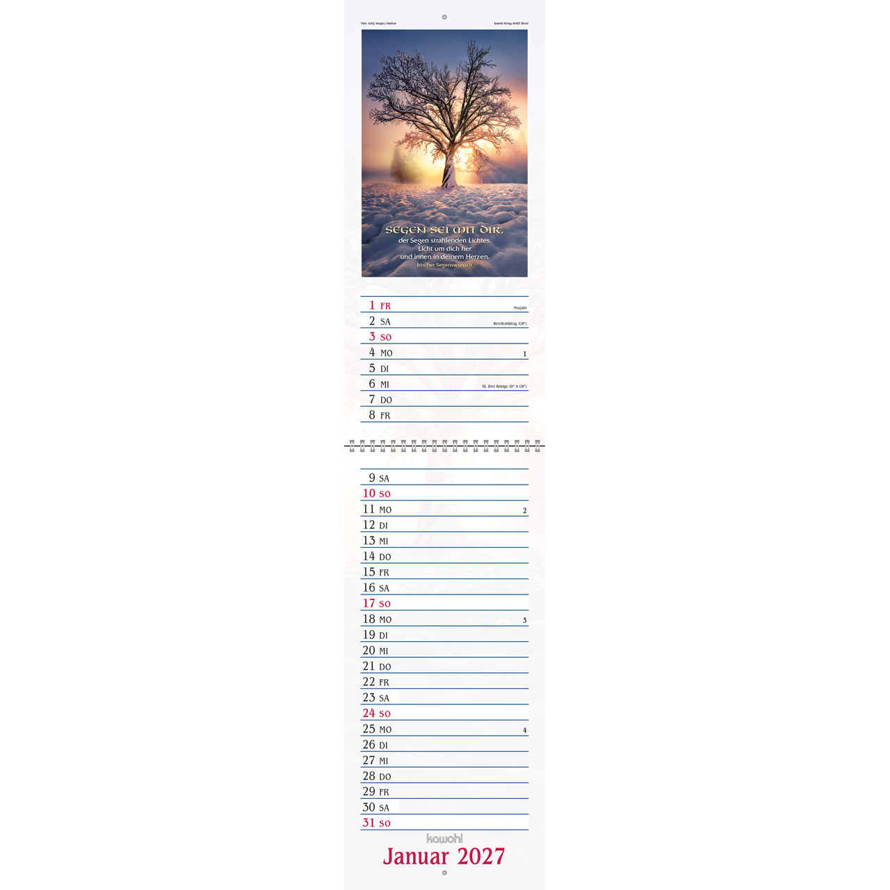 Terminkalender - Das will ich mir schreiben in Herz und Sinn 2027
