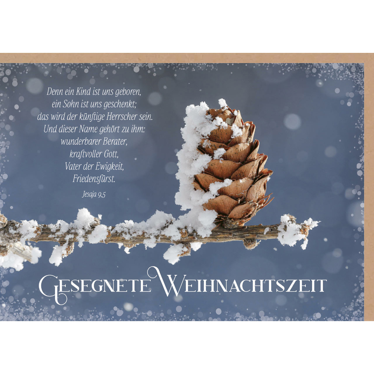 Faltkarte - Faltkarte 'Gesegnete Weihnachtszeit'  1x                    Motiv: Tannenzapfen
