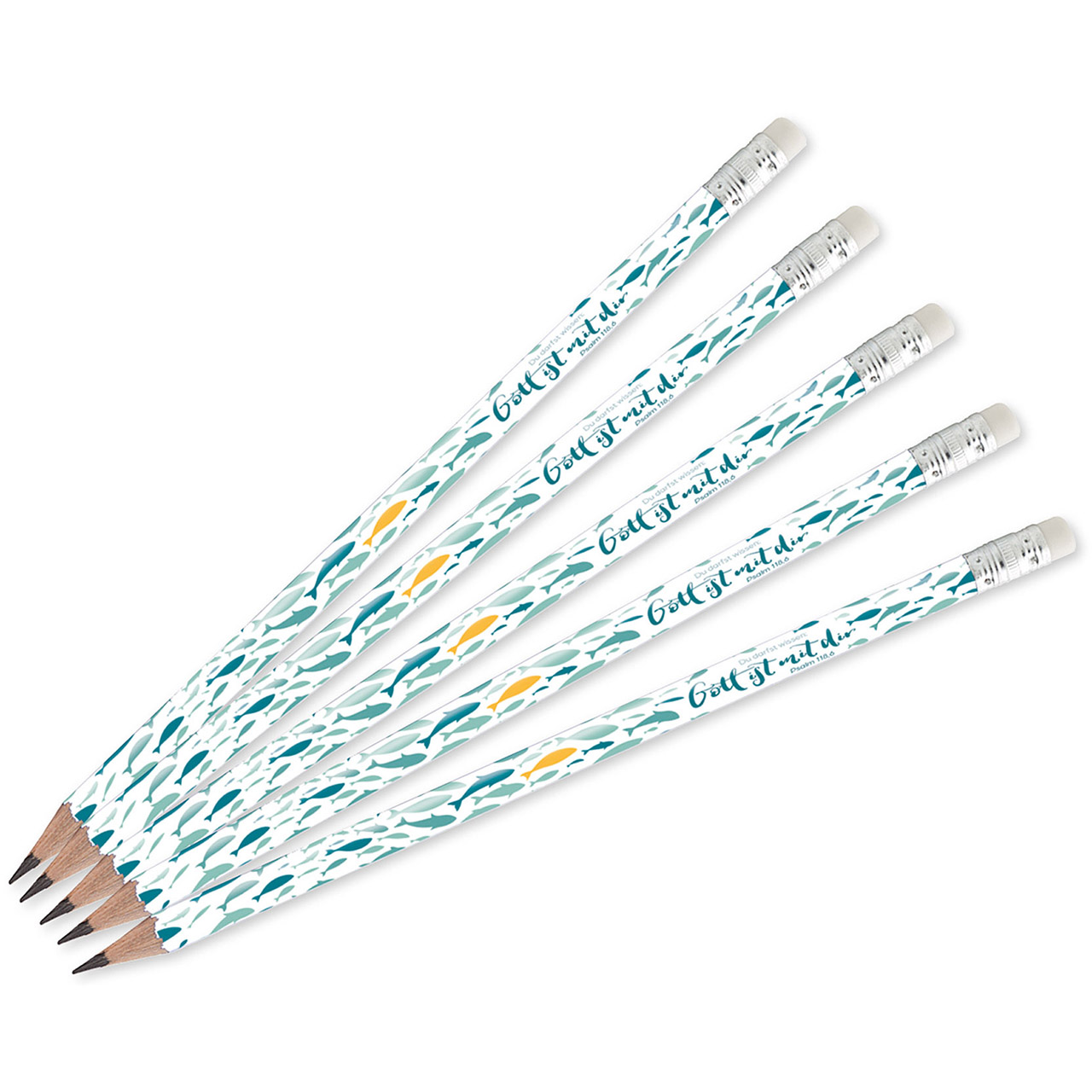 Du darfst wissen: Gott ist mit dir (5er-Pack) Bleistift - Du darfst wissen: Gott ist mit dir (5er-Pack) - Fische Grafik