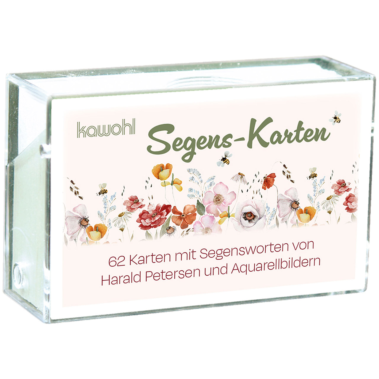 Segens-Karten Karten-Box Kunststoff - Segens-Karten - Blumen Aquarell Wildblumenwiese