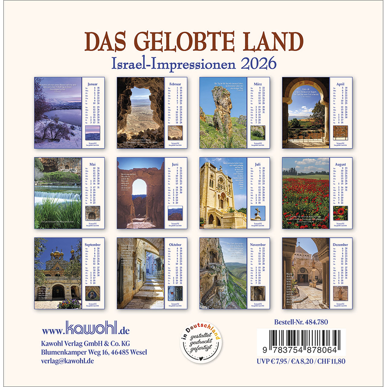 Postkartenkalender - Das gelobte Land 2026