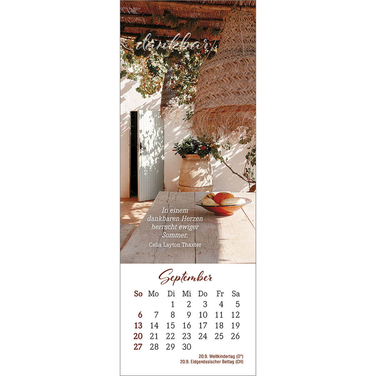 Lesezeichenkalender - Den Augenblick genießen 2026