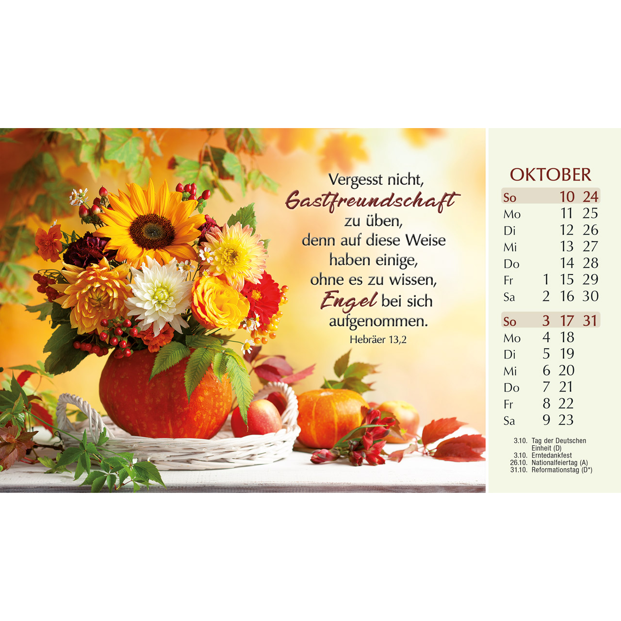 Postkartenkalender - Heute und morgen bin ich geborgen 2027