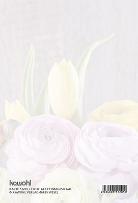Faltkarte - Zum Geburtstag alles Gute - Blumenstrauß Papiertüte Schleife