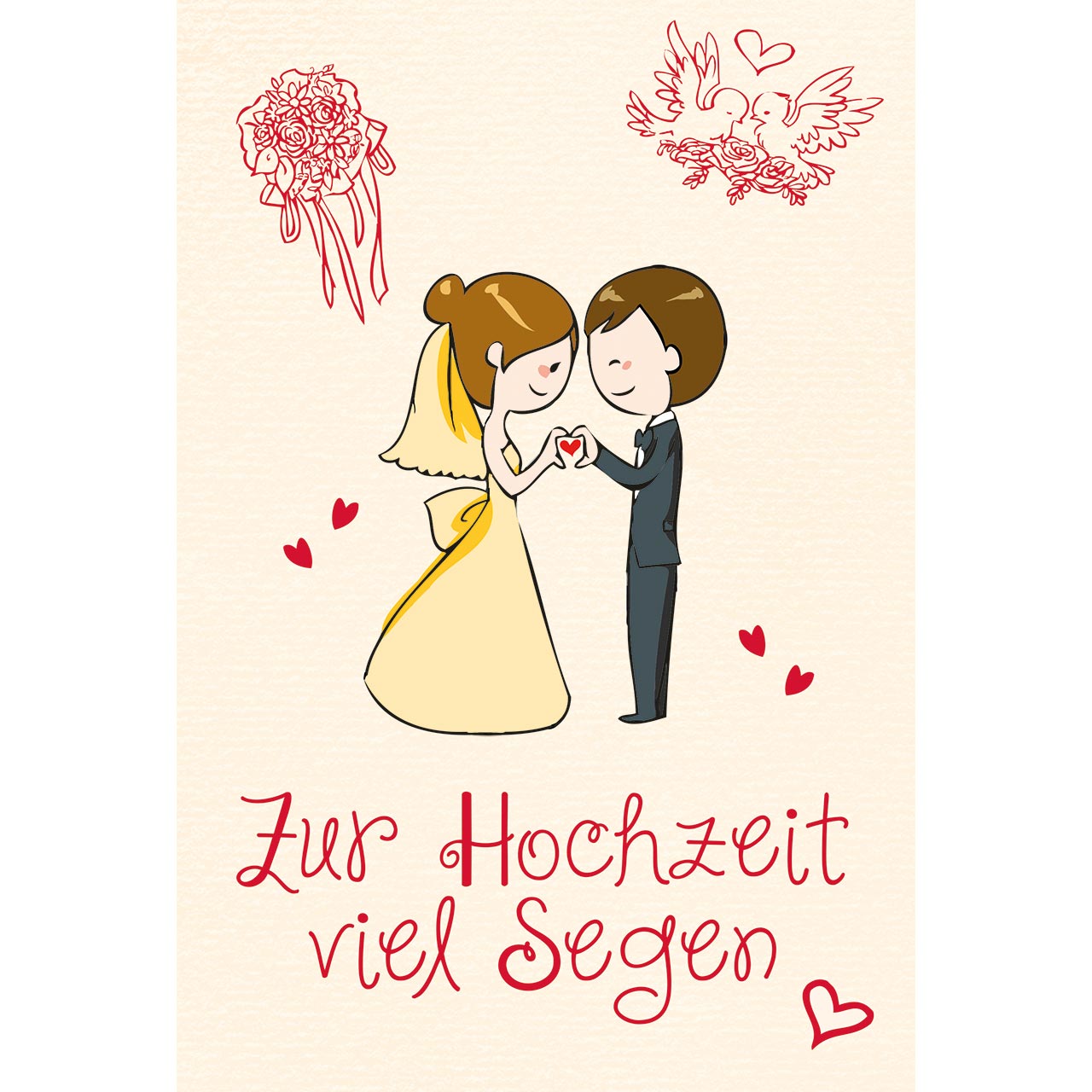 Möget ihr die Farben des Lebens entdecken Faltkarte - Möget ihr die Farben des Lebens entdecken - Grafik Ehemann Ehefrau Herz Tauben