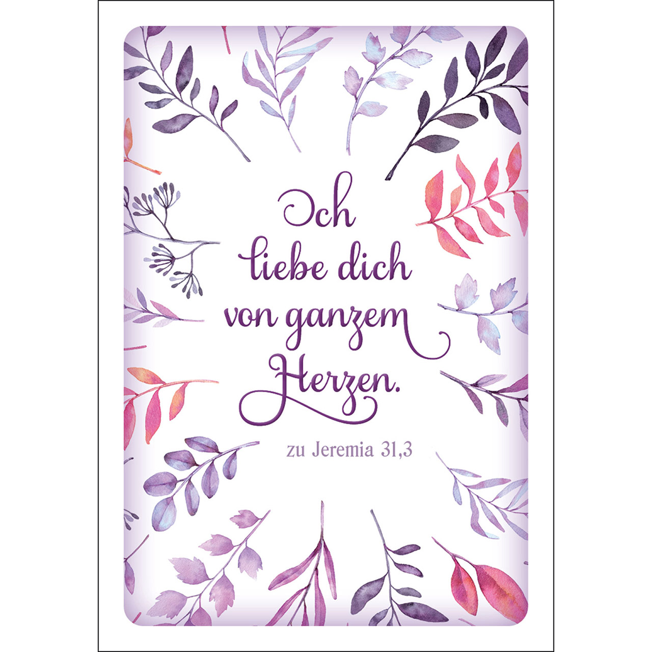 Karten-Box Papier - Ich bin hier, ganz nah bei dir! - Grafik Blätter Zweige