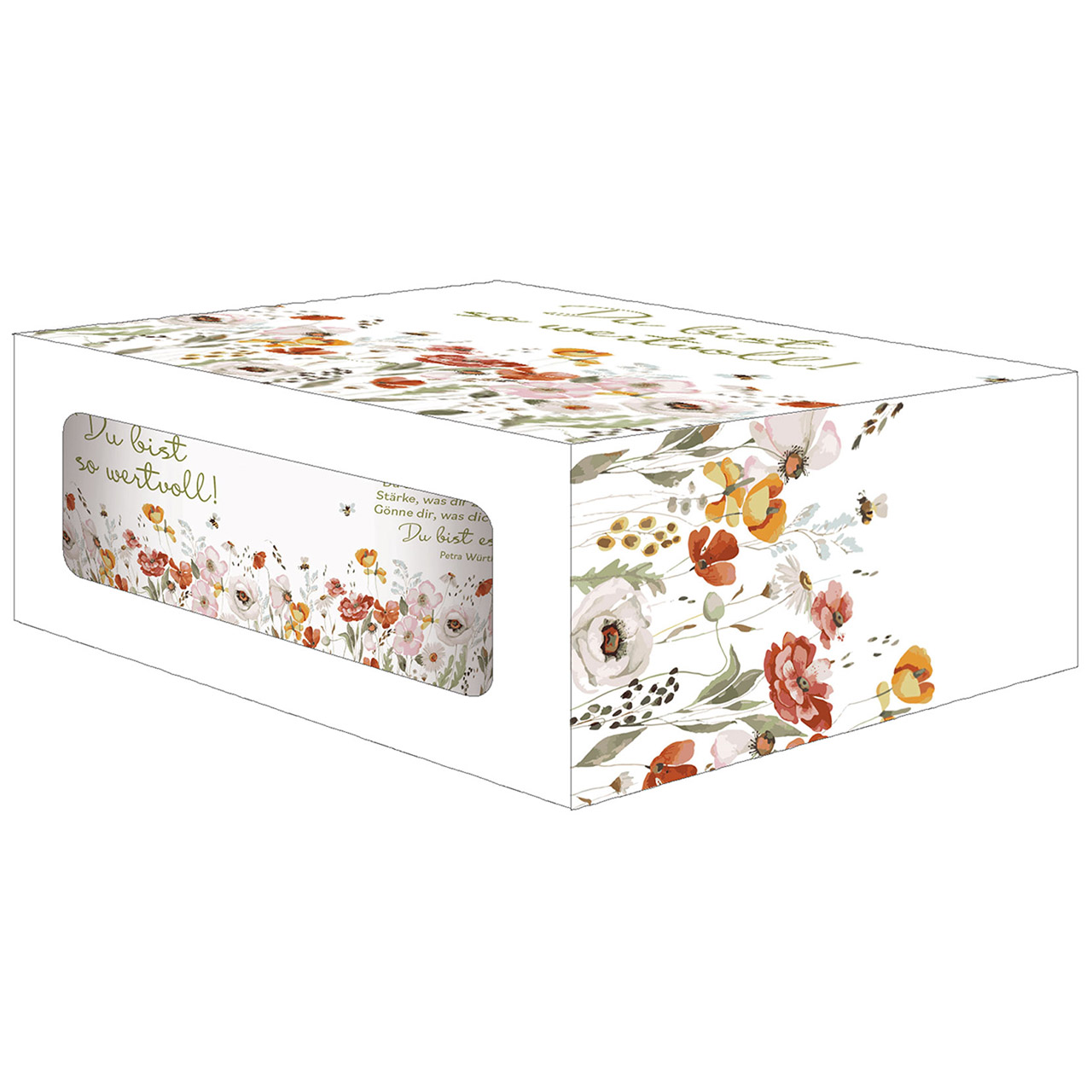 Müslischale - Du bist so wertvoll! - Grafik Aquarell Wildblumen