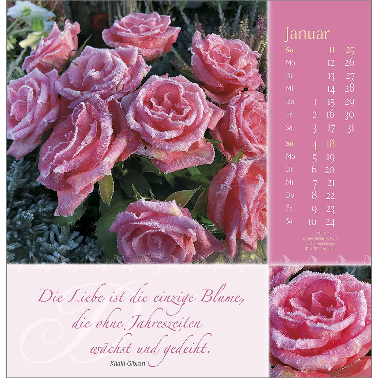 Wandkalender - Rosenduft mit guten Wünschen 2026