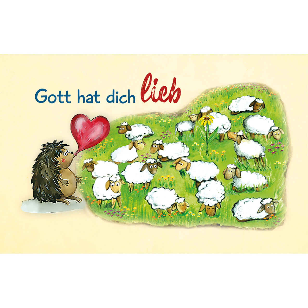 Karten-Box Kunststoff - Entdecke Gottes Liebe - Bibel-Impulse für Kinder - Igel Sonnenblume Herz Schmetterling