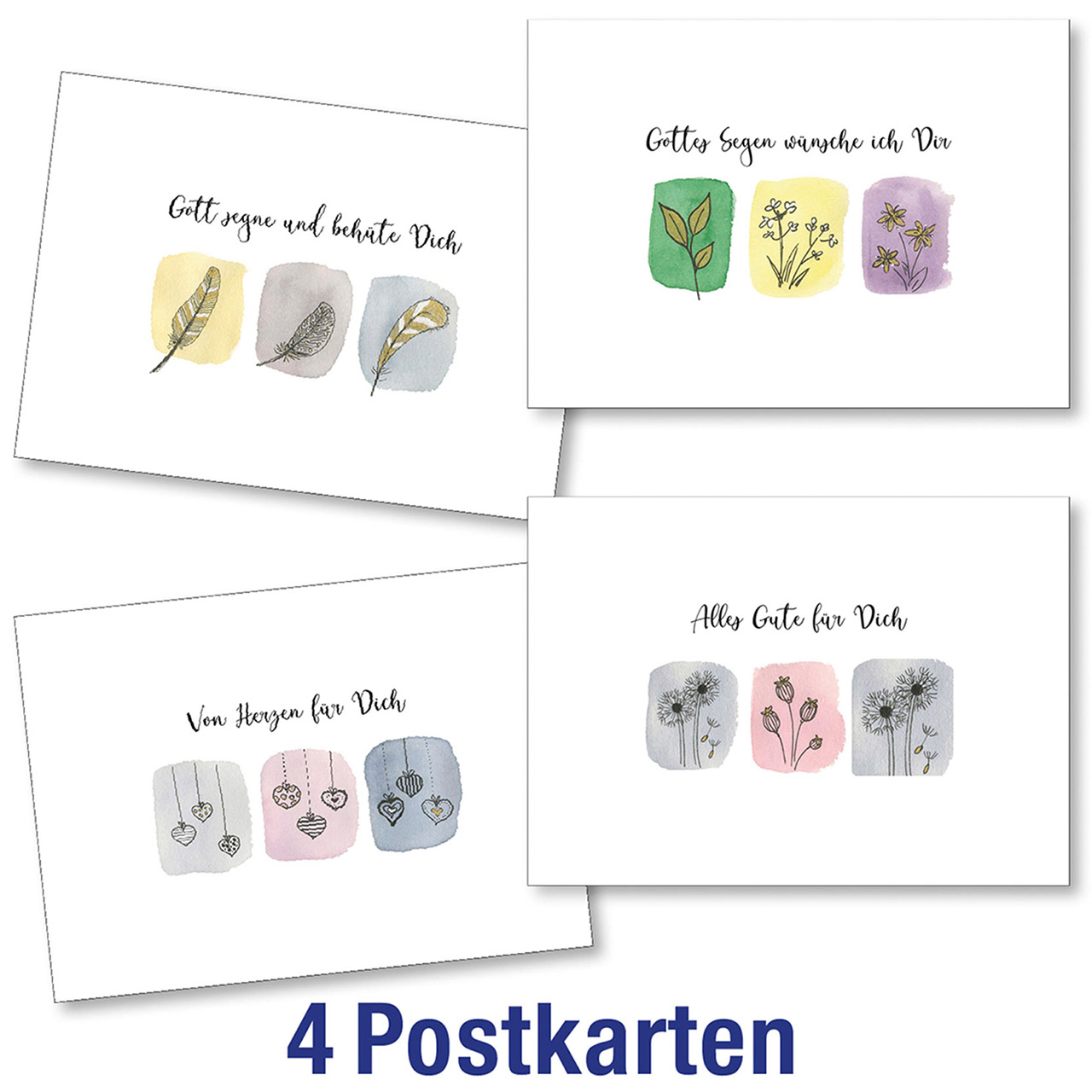 Postkartenserie 4 x 1 Zeichnungen