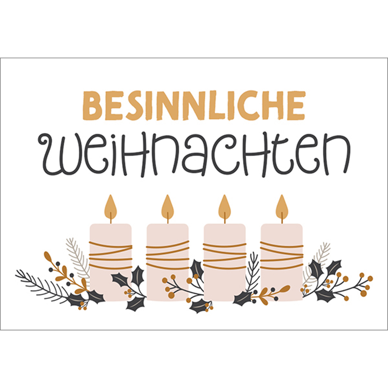 Karte - Minikarte 'Besinnliche Weihnachten' (Kerzen)
