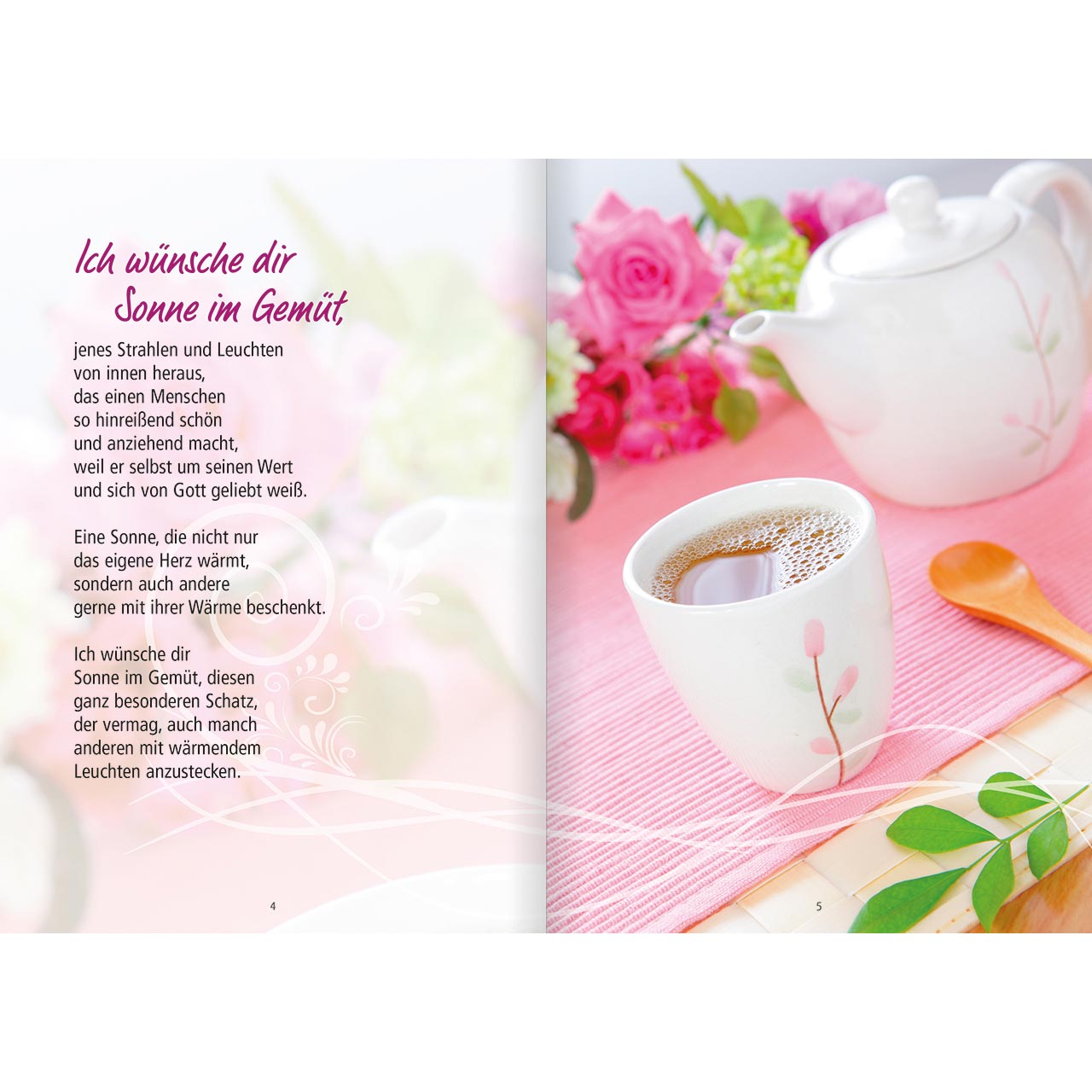 Grußheft - Zum Geburtstag beste Wünsche - rosa Rosen auf Holz