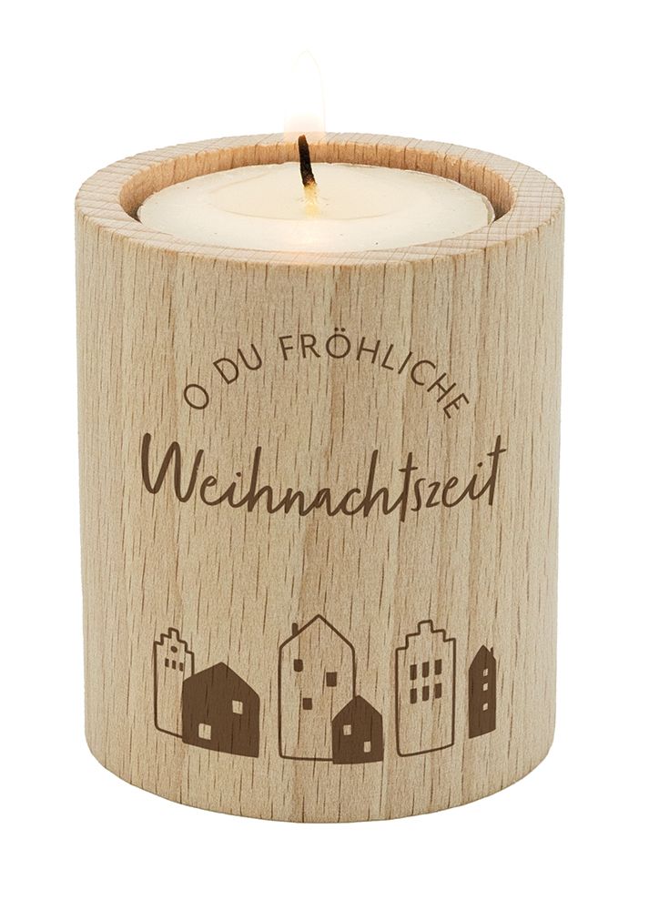 Teelichthalter - O du fröhliche Weihnachtszeit