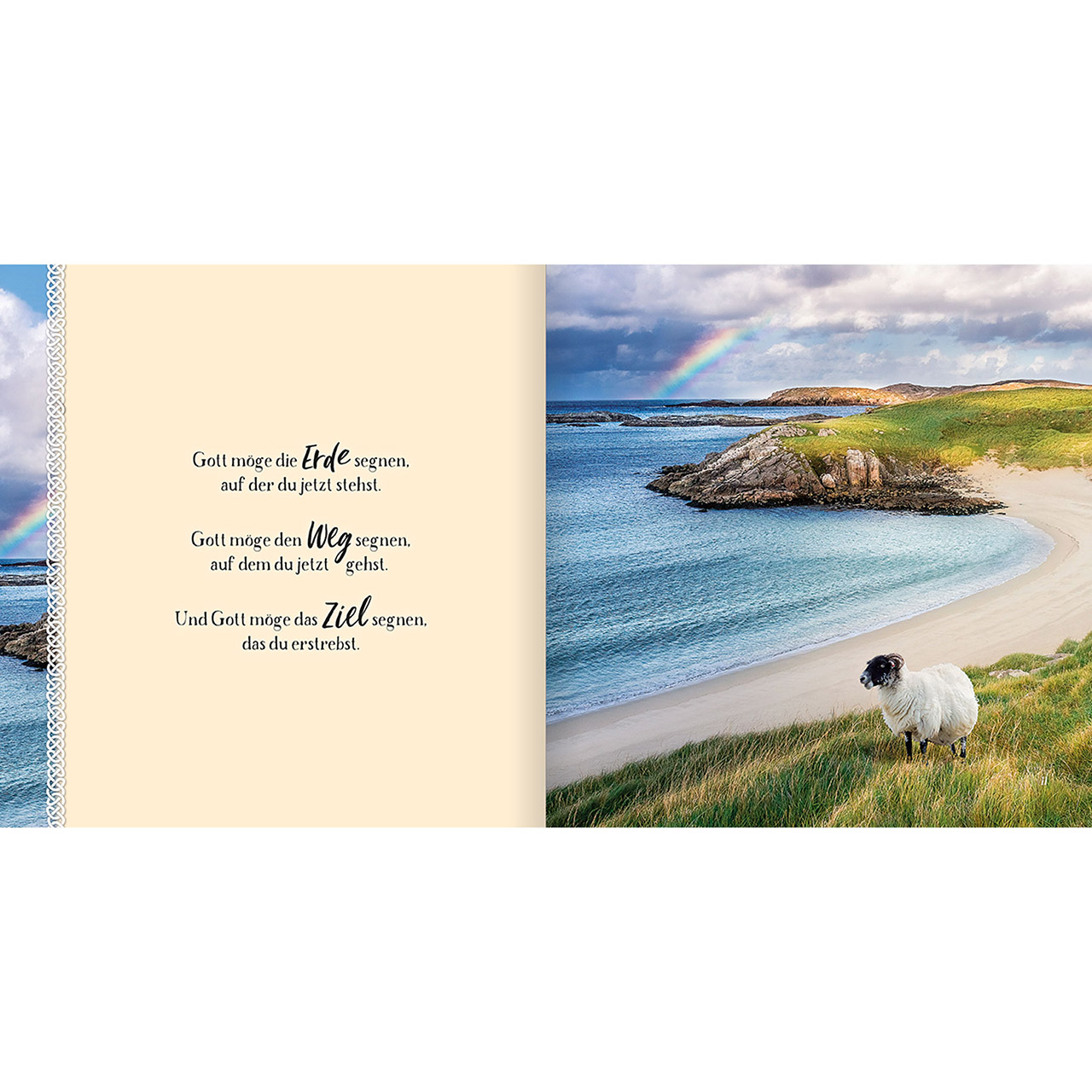 Geschenkbuch - Kleiner Segensgruß aus Irland - Landschaft Wiesen Wolke