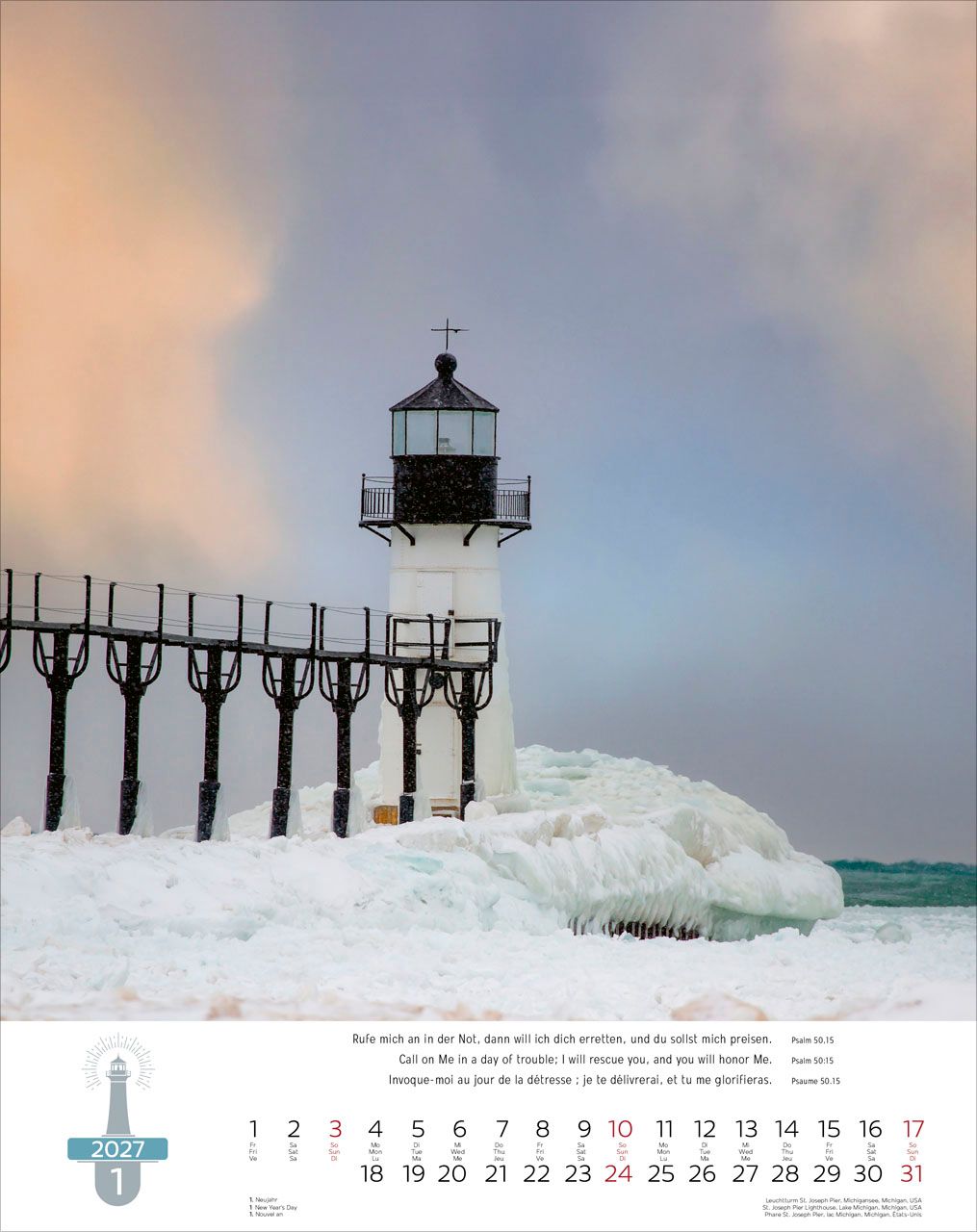 Wandkalender - Leuchttürme - Lighthouses - Phares 2027