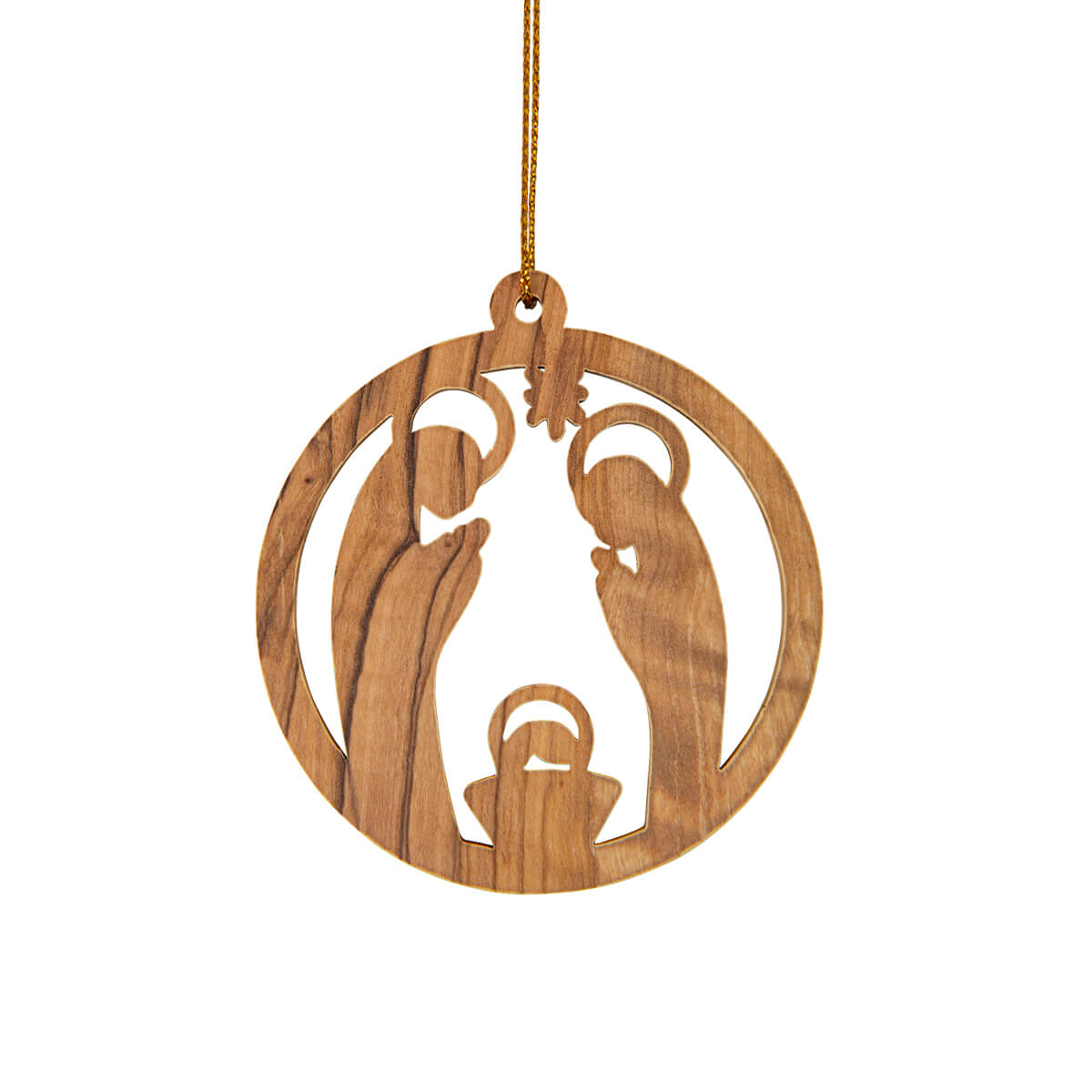 Dekoration - Baumschmuck aus Olivenholz "Krippe"