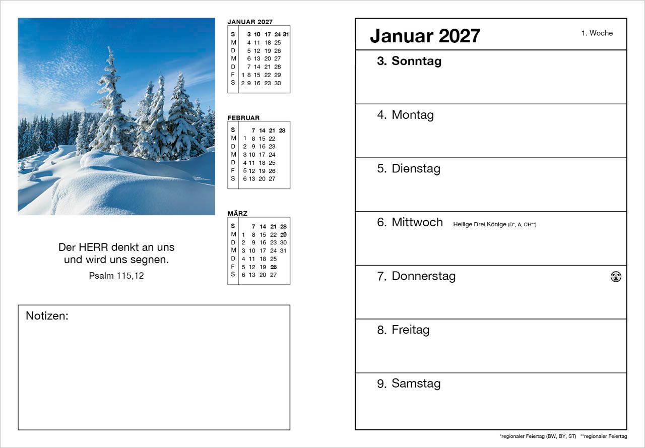 Terminkalender - Farbfoto Agenda 2027