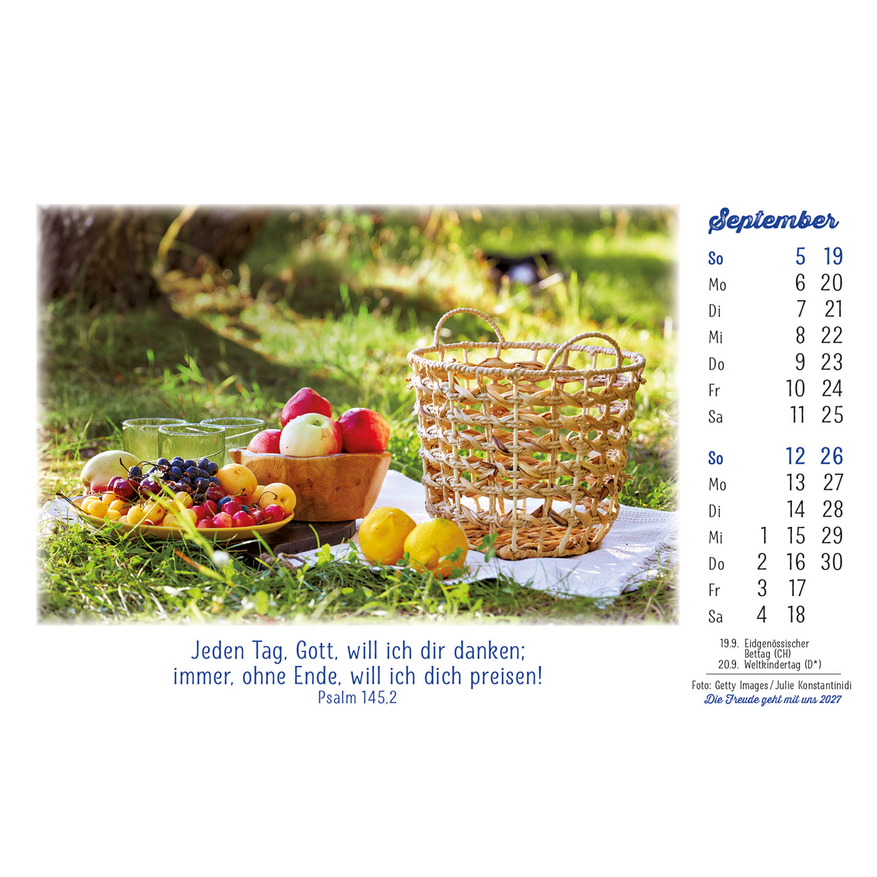 Aufstellkalender - Die Freude geht mit uns 2027