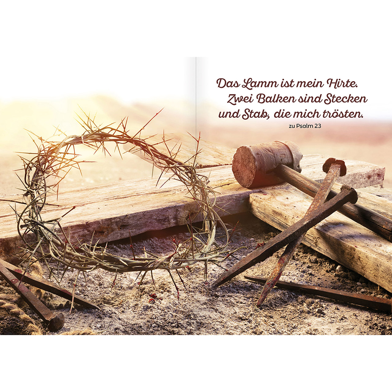 Grußheft - Nichts wird mir mangeln - Hirte Schafe Lam auf Arm