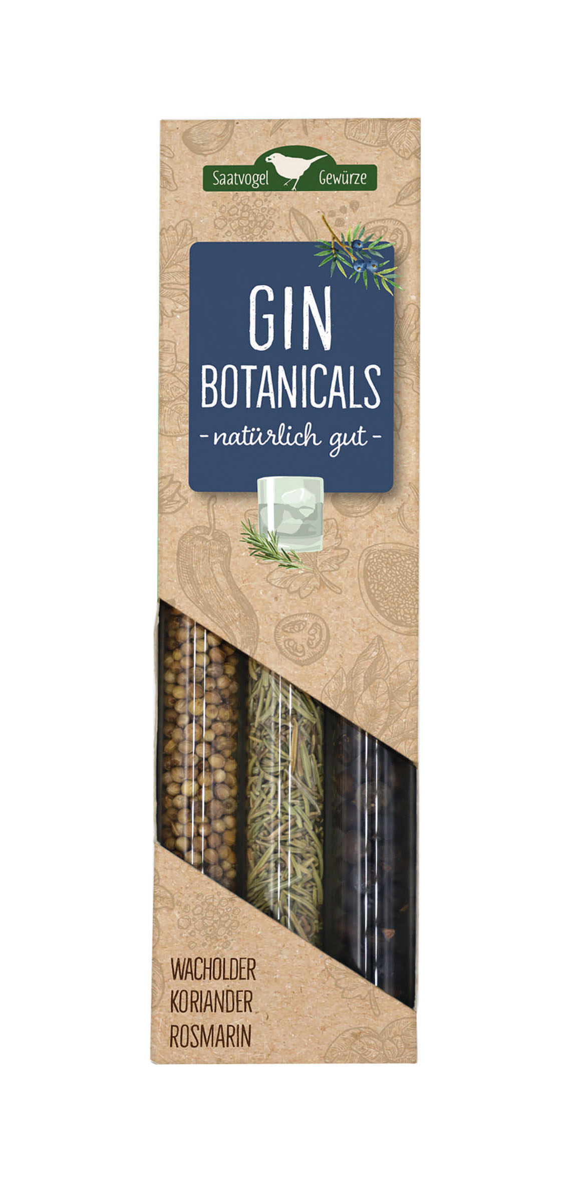 Reagenzgläser-Set 'Gin Botanicals' 3er