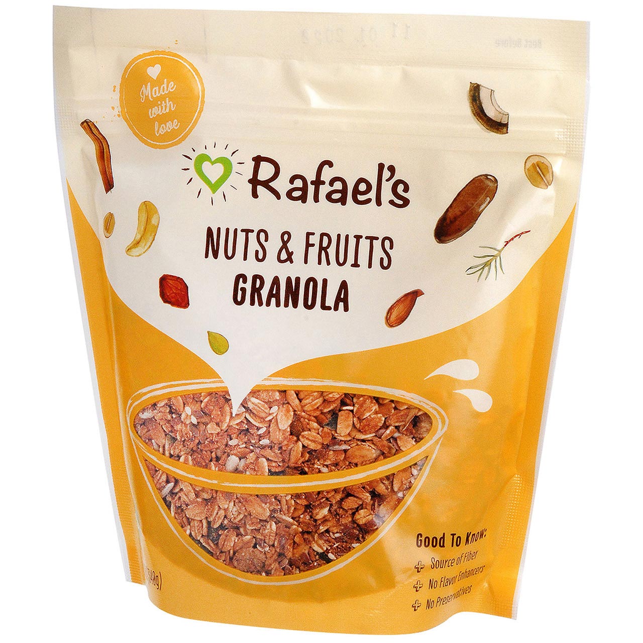 Müsli mit Nüssen, Samen und getrockneten Früchten